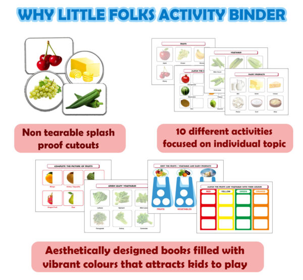 Velcro Activity Book Fruits Vegetables and Dairy - Image 3