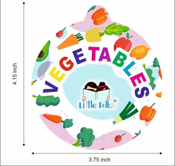 Littlefolks Vegetables Round Velcro Activity Book|Pull and Stick Montessori Toy|Reusable Stickers|Travel Friendly|Play And learn Toy|Birthday Gift For Kids|Age 1-5 years - Image 3