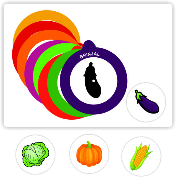 Littlefolks Vegetables Round Velcro Activity Book|Pull and Stick Montessori Toy|Reusable Stickers|Travel Friendly|Play And learn Toy|Birthday Gift For Kids|Age 1-5 years - Image 4